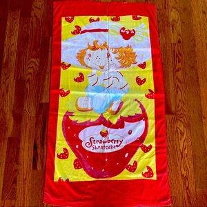 80s Strawberry Shortcake Towel Vintage Beach Shower Bath 54 x 30